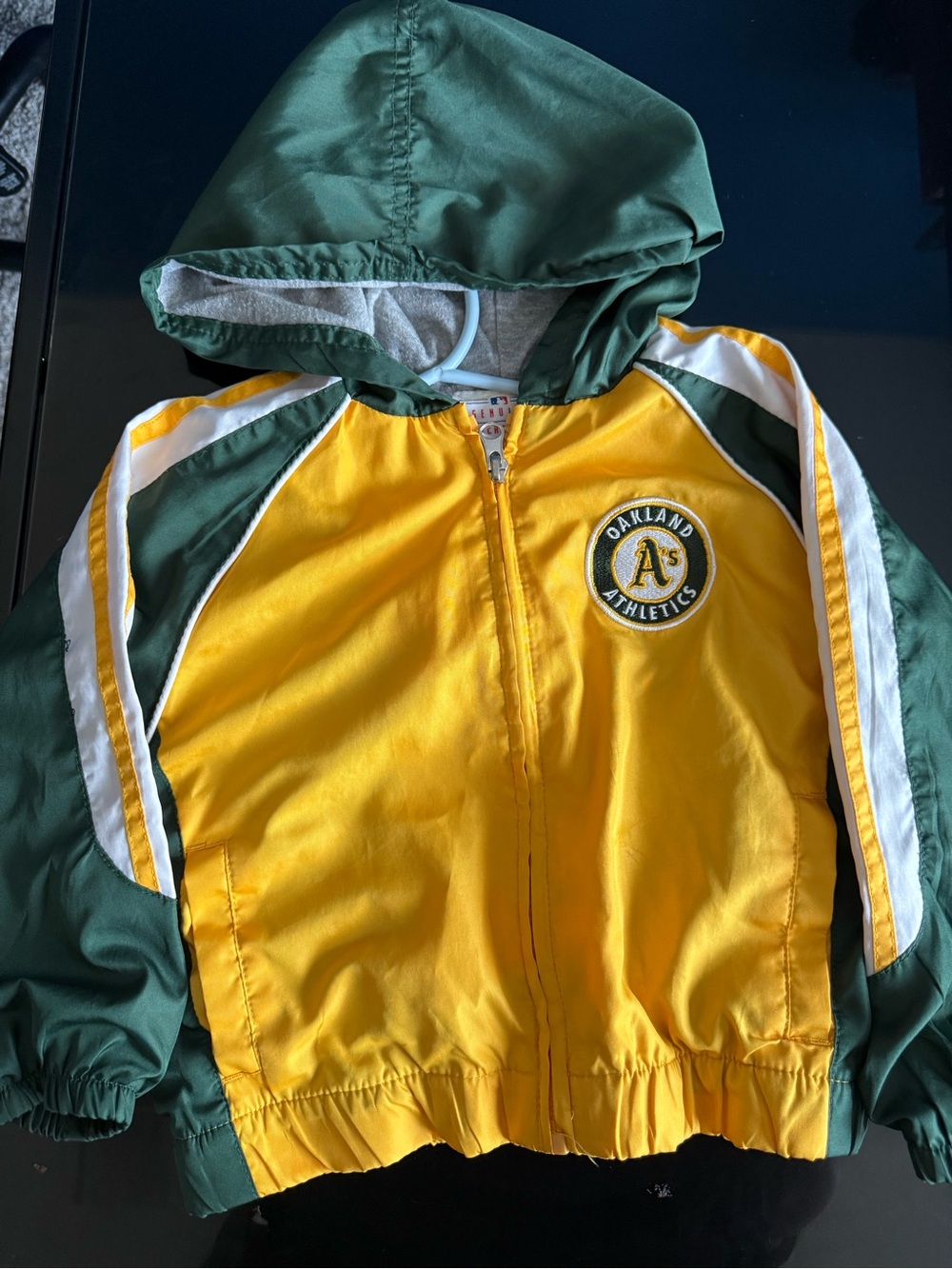 Genuine Merchandise Oakland Athletics Kids Hooded Jacket - Yellow & Green